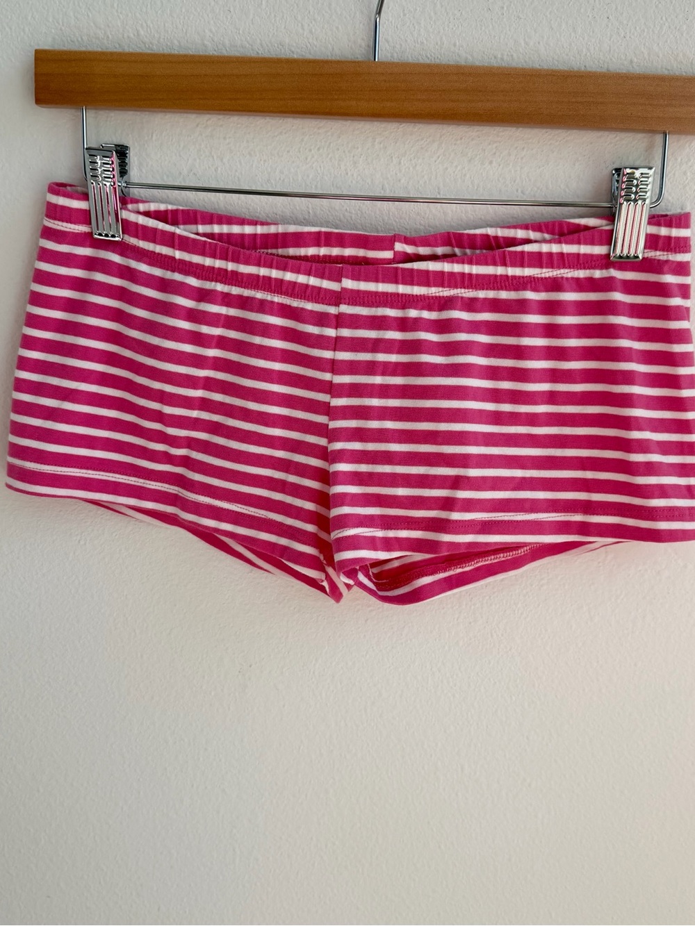 Brandy Melville pink & white striped shorts